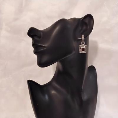 Antique Garnet and Marcasite 925 Earrings