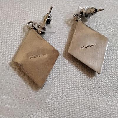 Vintage Unique Opal 925 Earrings