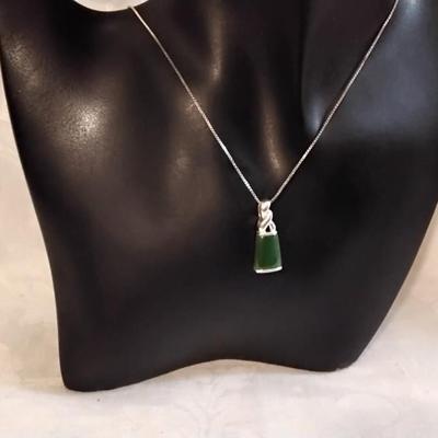 Vintage Jade 925 16" Necklace