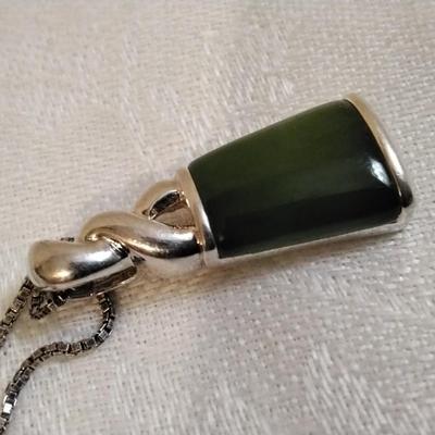 Vintage Jade 925 16" Necklace
