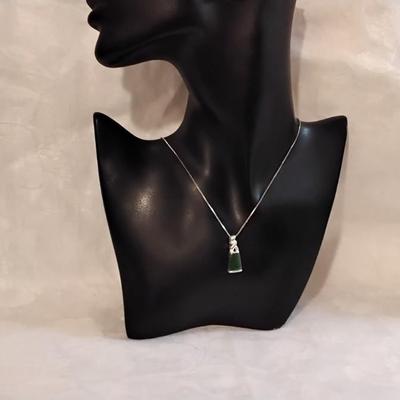 Vintage Jade 925 16" Necklace