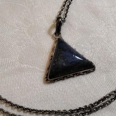 Vintage Lapis Lazuli 28" 925 Necklace