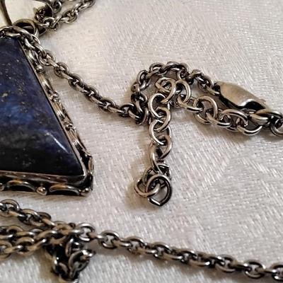 Vintage Lapis Lazuli 28" 925 Necklace