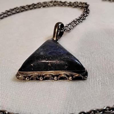 Vintage Lapis Lazuli 28" 925 Necklace