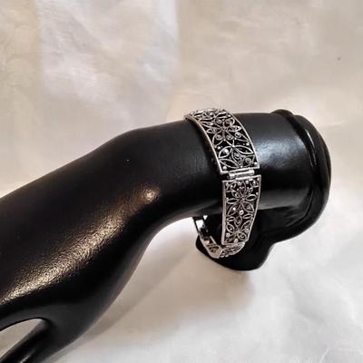 Antique Marcasite 925 7.5" Bracelet
