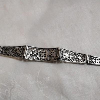 Antique Marcasite 925 7.5" Bracelet