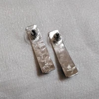 Willie Saiz Navajo Silversmith Sugilite Hammered 925 Earrings