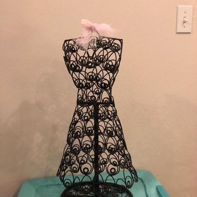 Dress form display black metal scroll