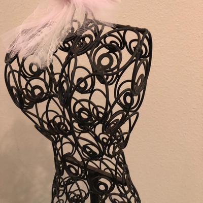 Dress form display black metal scroll