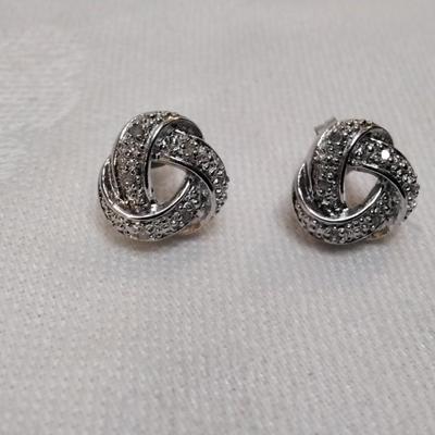 Love Knot Diamond 925 Earrings