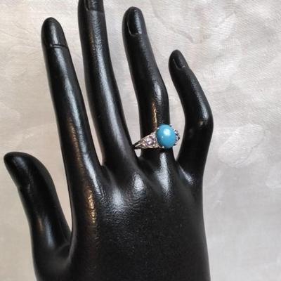 Turquoise and Tanzanite 925 Ring Size 7