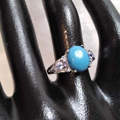 Turquoise and Tanzanite 925 Ring Size 7