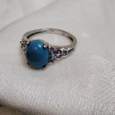 Turquoise and Tanzanite 925 Ring Size 7