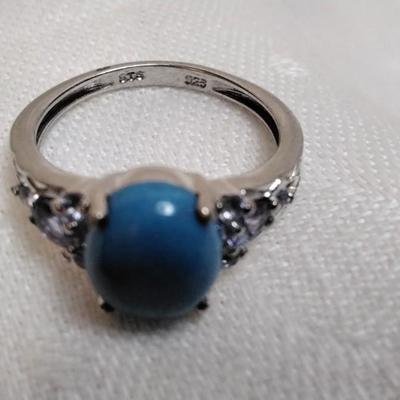 Turquoise and Tanzanite 925 Ring Size 7