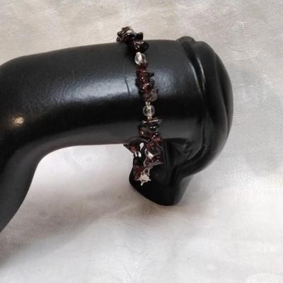 Vintage Garnets 925 7" Bracelet