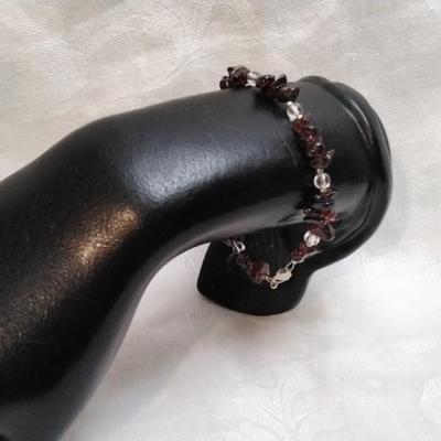 Vintage Garnets 925 7" Bracelet