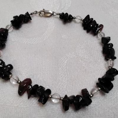Vintage Garnets 925 7" Bracelet