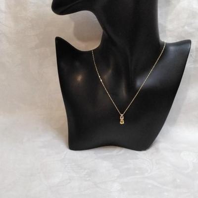 Citrine With Diamond Accent 10k 16" Necklace