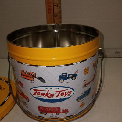 Vintage Tonka Toys Tin Pail Can Cars Trucks