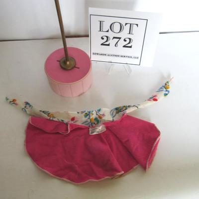 Cute Older Barbie Doll Sized Clothes Stand and Older Barbie Cape With Label