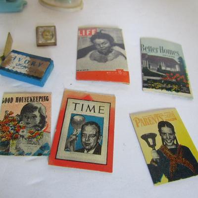 Lot of Miniature Dollhouse Items, Northern Tissue Roll, Candlesticks, More