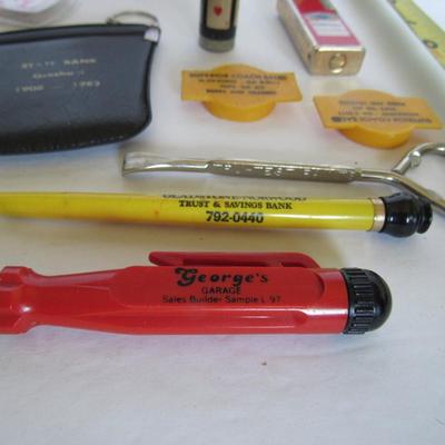 Lot of Vintage Advertising Smalls and Two Lighters