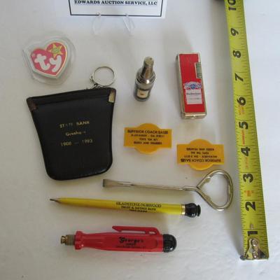 Lot of Vintage Advertising Smalls and Two Lighters
