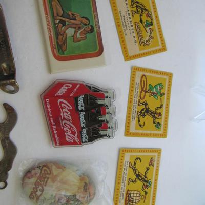 Interesting Lot of Vintage Advertising Items: Salamander Shoes/Germany, Coca Cola Mirrors, Openers