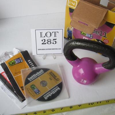 7 Lb Kettle Ball Weight, DVD in Box