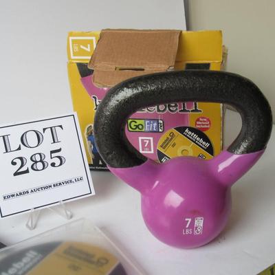 7 Lb Kettle Ball Weight, DVD in Box