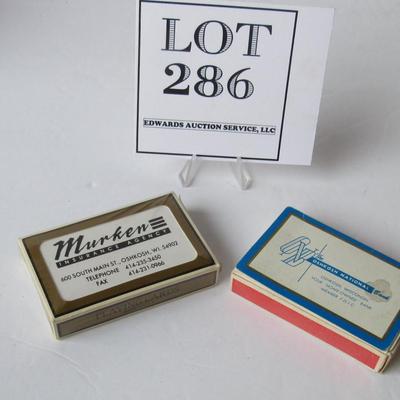 2 Vintage Decks of Cards, Oshkosh National Bank, Murken