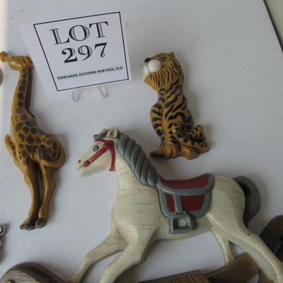 Cute Older Wall Decor, Burwood Plastic Animals Lot