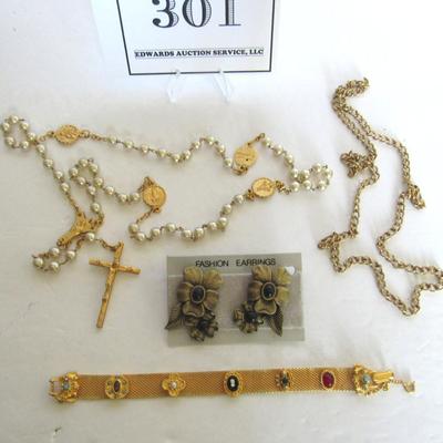 Lot of Contemporary Jewelry and a Rosary