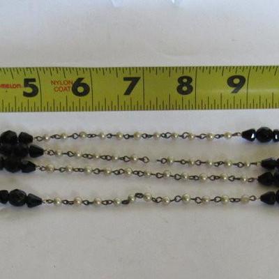 56" Long Flapper Style Necklace and Old Pocket Comb