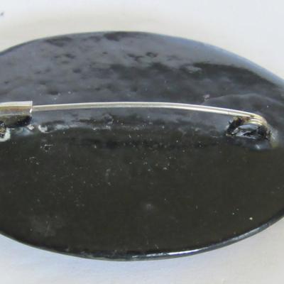 Lot 325: Vintage Russian Lacquer Pin, Signed on Front Bottom