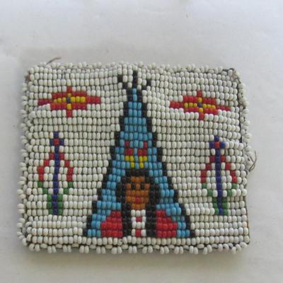 Vintage Native American Small Beaded Coin Purse