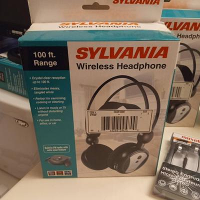PORTABLE DVD PLAYER, 2 WIRELESS HEADPHONES AND MORE