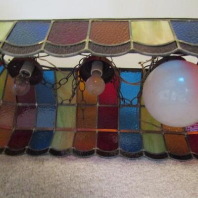 Stained Glass Billiard Light- Approx 38 1/2