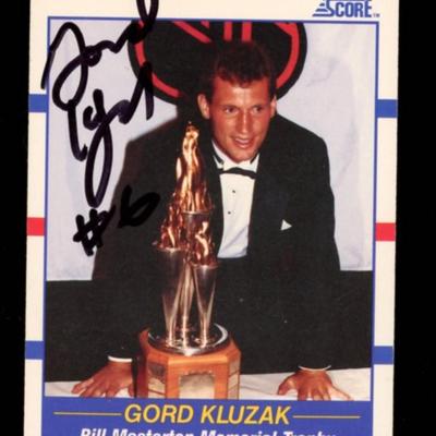 GORD KLUZAK AUTO NHL Boston Bruins