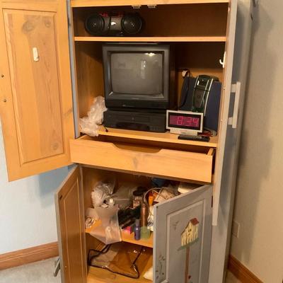 4 Door Cabinet 72â€ Tall 36â€ Wide and 23â€ Deep.