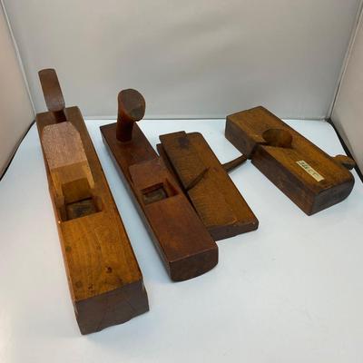 Lot of Four Antique Vintage Wood Jack Moulding Dado Planes NO BLADES