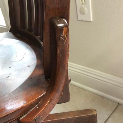 Swivel oak bankers chair