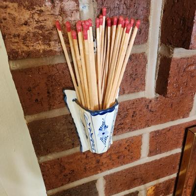 Heavy Fireplace Tools Stand Matchstick Holder , Air Blower