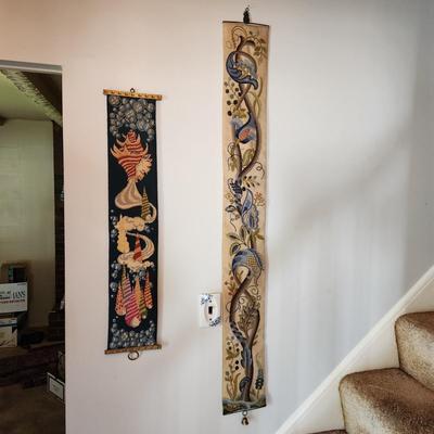 2 Vintage Vertical Bell Pull Tapestry 32