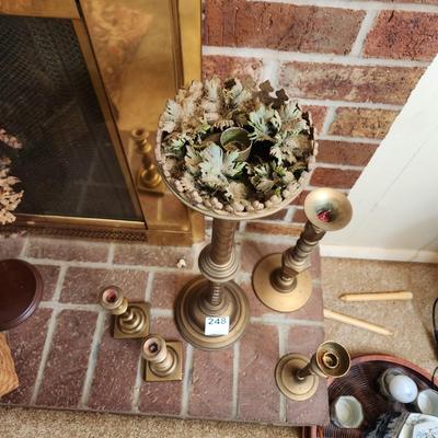 5 Heavy Metal Candle Holders Includes 3 Blue white Spheres