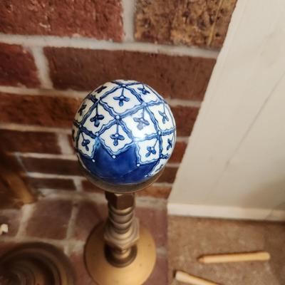 5 Heavy Metal Candle Holders Includes 3 Blue white Spheres