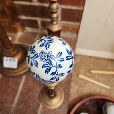 5 Heavy Metal Candle Holders Includes 3 Blue white Spheres