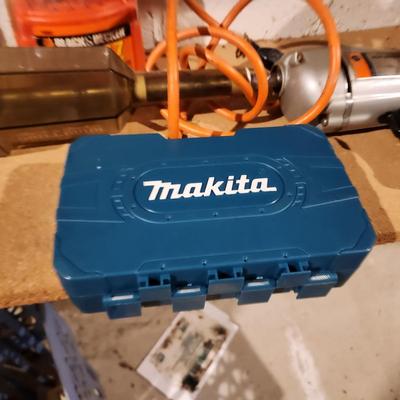 4 pcs Tool lot Black & Decker Electric Drill  & Bits and Saw , Makita Bites Box