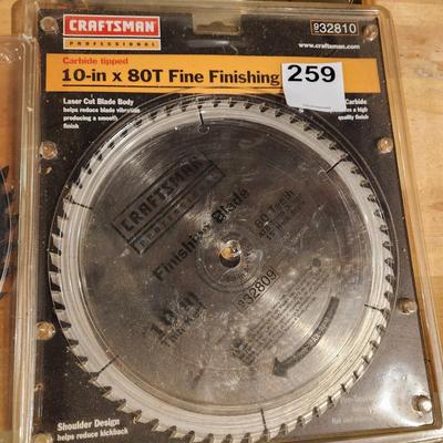 Table Lot of tools, DeWalt 10" Saw Blades, Metric Socket set Deep Wall Sockets, 6" Dado , Rivet Set, Clamps