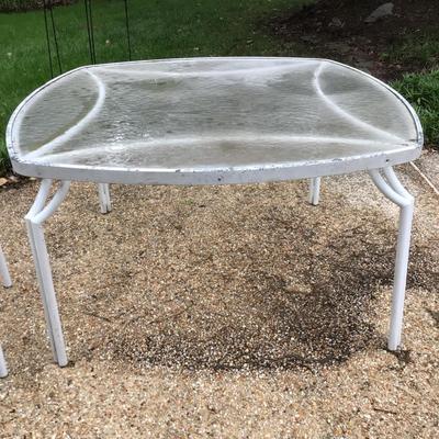 764  Lot of Three Glass Top Aluminum Tables
